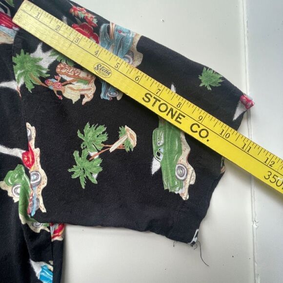 Treasure Island Men's Hawaiian Short Sleeve Button-Down Shirt  Black XL - Picture 8 of 10